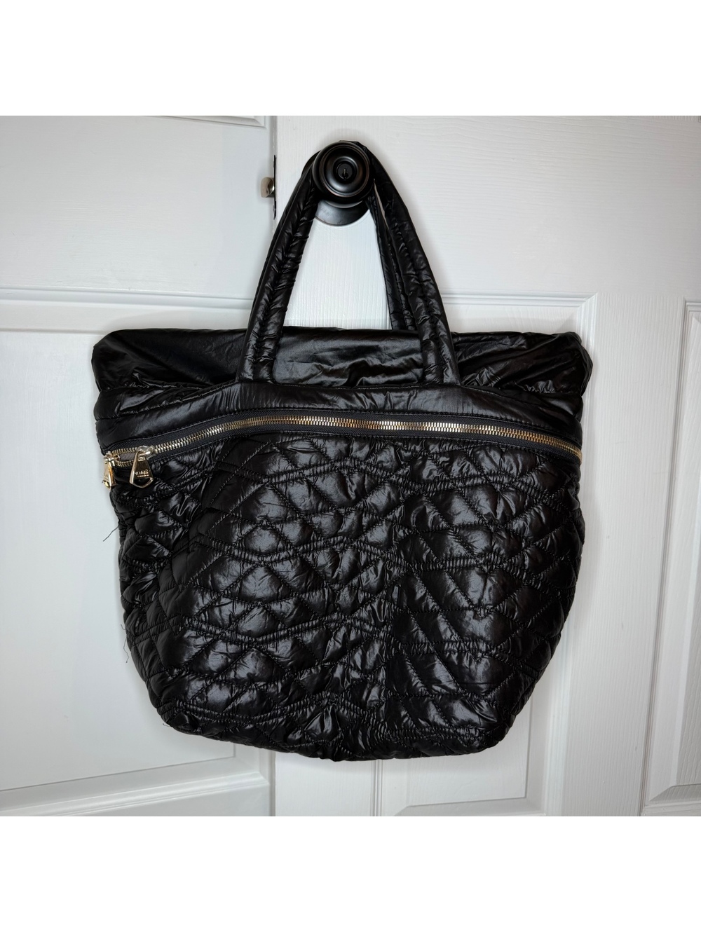 Dolce Vita Black Quilted Puffer Tote Bag